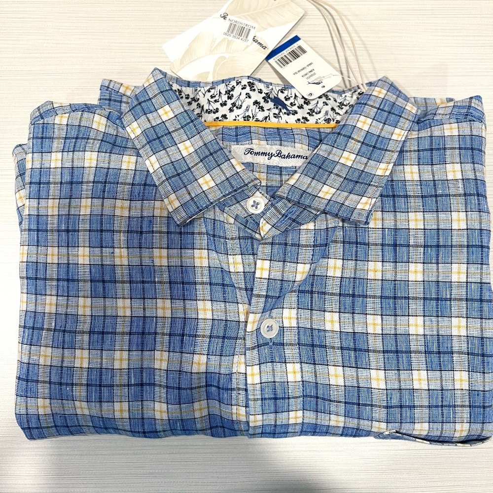 Mens Kona Check Tommy Bahama long sleeve button up shirt size XL
